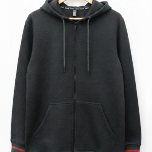 Gucci-Inspired GG Monogram Zip-Up Hoodie Jacket